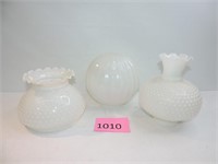 Three White Hurricane Lamp Globes