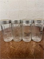 S/4 Vintage 5.25" Glass Spice Jars
