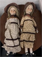 S/2 1970's Porcelain Head/Limbs Doll