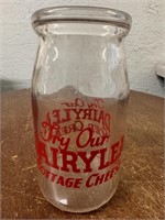 Vintage 6" Dairylea Sour Cream Glass Jar