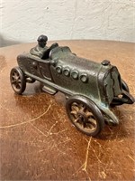 Antique 5.5" Metal Cast Iron Boat Tail Indy Car