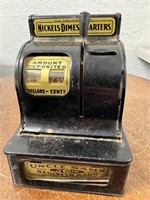 Vintage Uncle Sam 3 Coin Register Bank