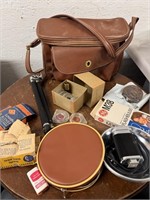 Vintage Leather Camera Supplies Bag