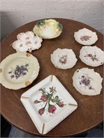 Lot of Floral Plates/Ashtrays