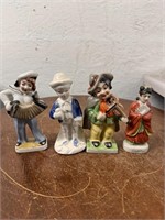 4 Vintage Ceramic Hand Painted Figurines