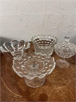 4 Pc Vintage Clear Glass