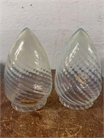 S/2 Antique Opalescent Swirl Glass Shades
