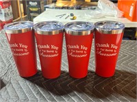 4 Pack Thank You for Being Awesome 16 oz Red