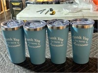 4 Pack Thank You for Being Awesome 16oz Light Blue