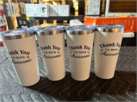 4 Pack Thank You for Being Awesome 16 oz White