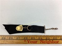 Victorian pocket watch fob ribbon with 10k gold
