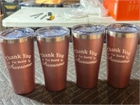 4 Pack Thank You for Being Awesome 16 oz Copper