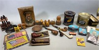 Tobacco Pipes, Wood Carvings, Tobacco Tins