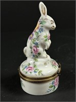 Vintage Limoges rabbit trinket box.