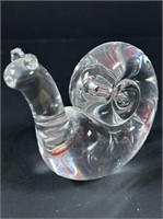 Steuben crystal snale figurine. Chipped.