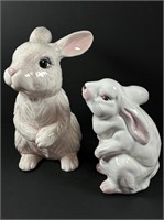 2 Bunny figurines. Broken ear.