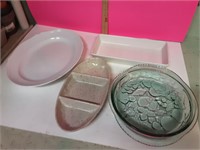 Nice stamped platter and trays