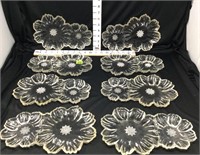 (8) Clear Glass Luncheon Plates