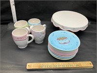 Cups ,plates and cake plate Avon