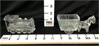(2) Clear Glass Candy Containers
