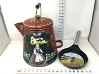Hand Painted Coffee Pot & Frying Pan