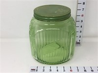 Green Vaseline Glass Canister