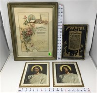 (4) Framed Religious Pictures