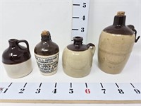 (4) Small Stoneware Jugs