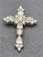 Pendant Cross Sterling Silver with Cubic Zirconia