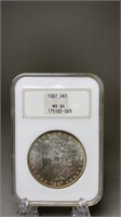 1887 Morgan Silver Dollar NGC MS64- Toning