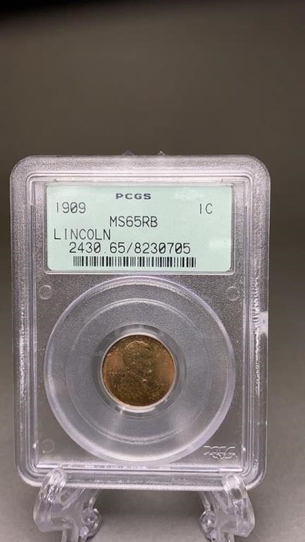 1909 Lincoln Penny PCGS MS65RB