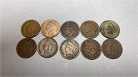 10 Indian Head Pennies-See Pics for Dates