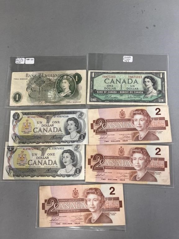 Lot of Canadian & English Paper Money