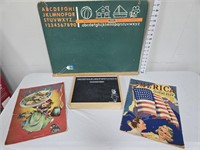 Vintage Chalk Boards & Coloring Books