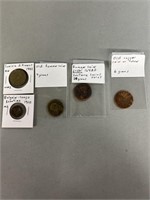 3-Roman Coins, Tunisia & Belgium Coin