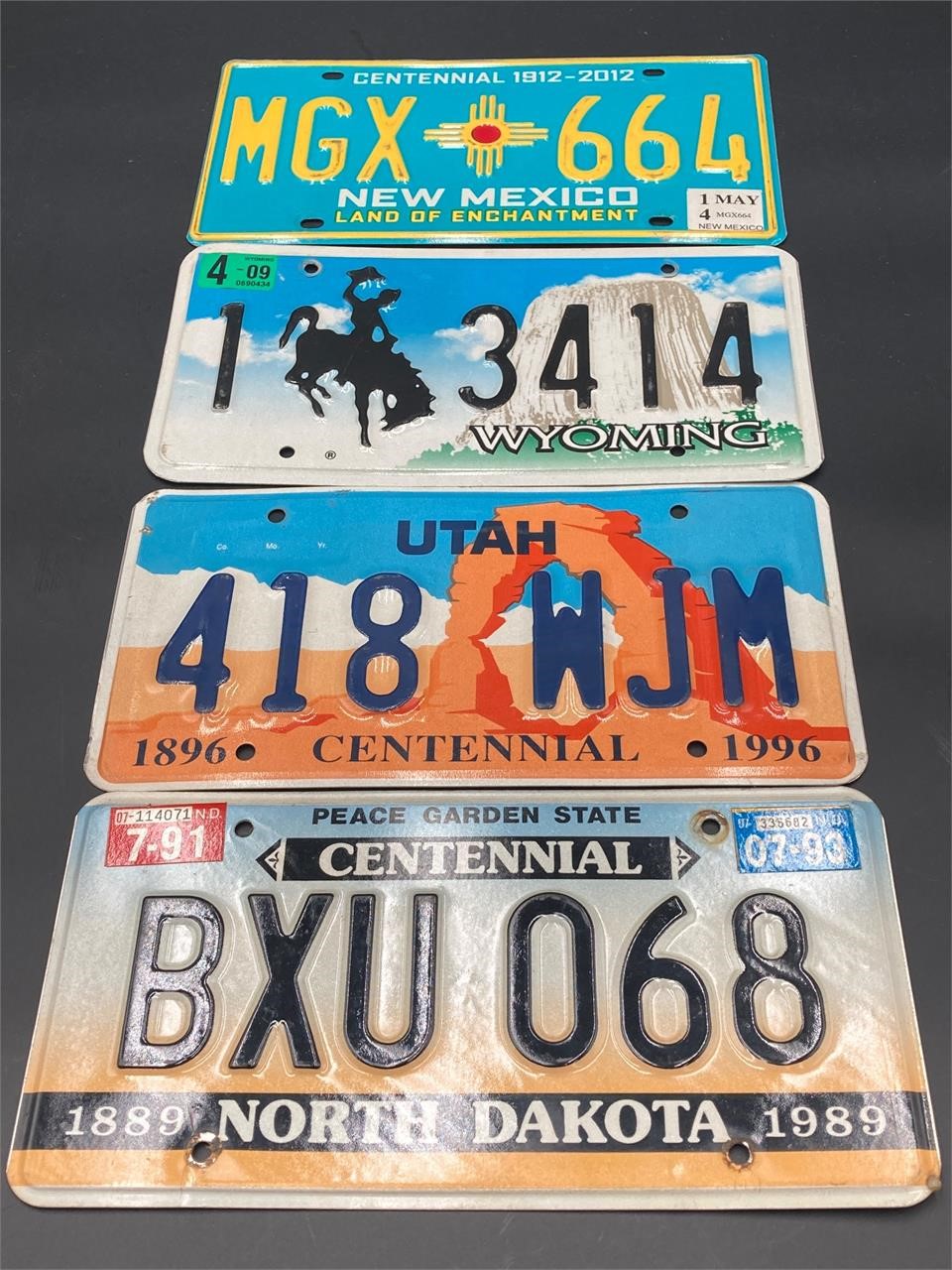 Set Of Western State License Plates