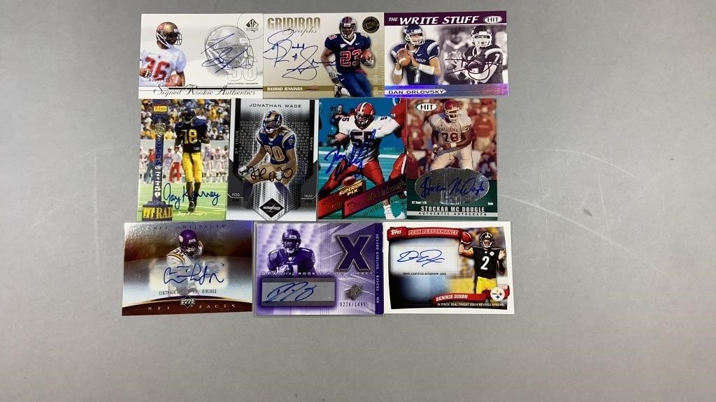 10- NFL Autographed Cards- See Pics