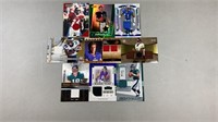 9- NFL Game Worn Jersey Cards- See Pics
