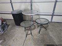 Outdoor Table- Side Tables- Trashcan