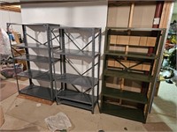 3 Metal Shelving Units