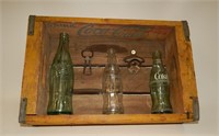Wood Coca-Cola Crate, Bottles & Openers Display