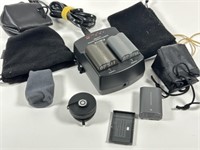 Battery packs and sony camera lens and misc.