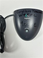 Cordless tracking wheel mouse.