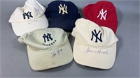 3 Signed Ball Caps,2 Yankee Hats
