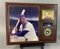 Mickey Mantle Framed Photo and Card