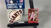 Giants Decal And David Freese Card