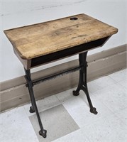 Vintage Child's Desk with Glass Inkwell