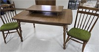 Tell City Kitchen Table w/Two Chairs & Leaf