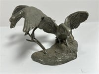 Rawcliffe pewter duck statue. 1978
