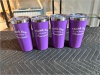 4 Pack Thank You for Being Awesome 16 oz Purple